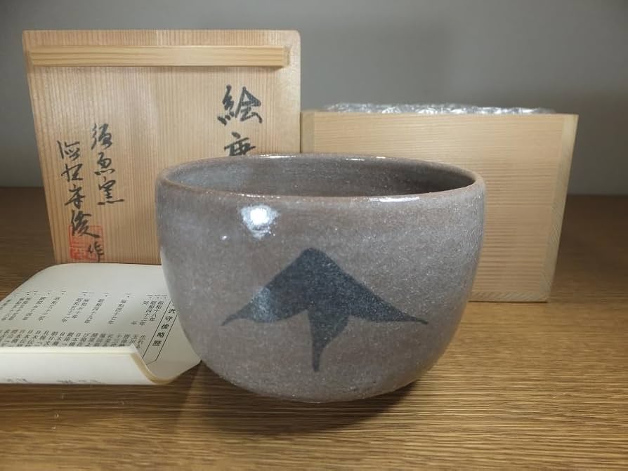 Amazon.co.jp: 徳沢守俊 自作 絵唐津茶碗 須恵窯 唐津焼 日本